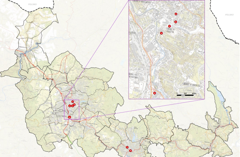 Vymezení kritických oblastí (tzv. hotspots) v aglomeraci Liberec