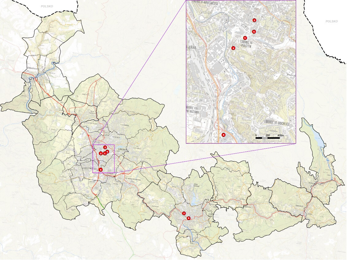 Vymezení kritických oblastí (tzv. hotspots) v aglomeraci Liberec 
